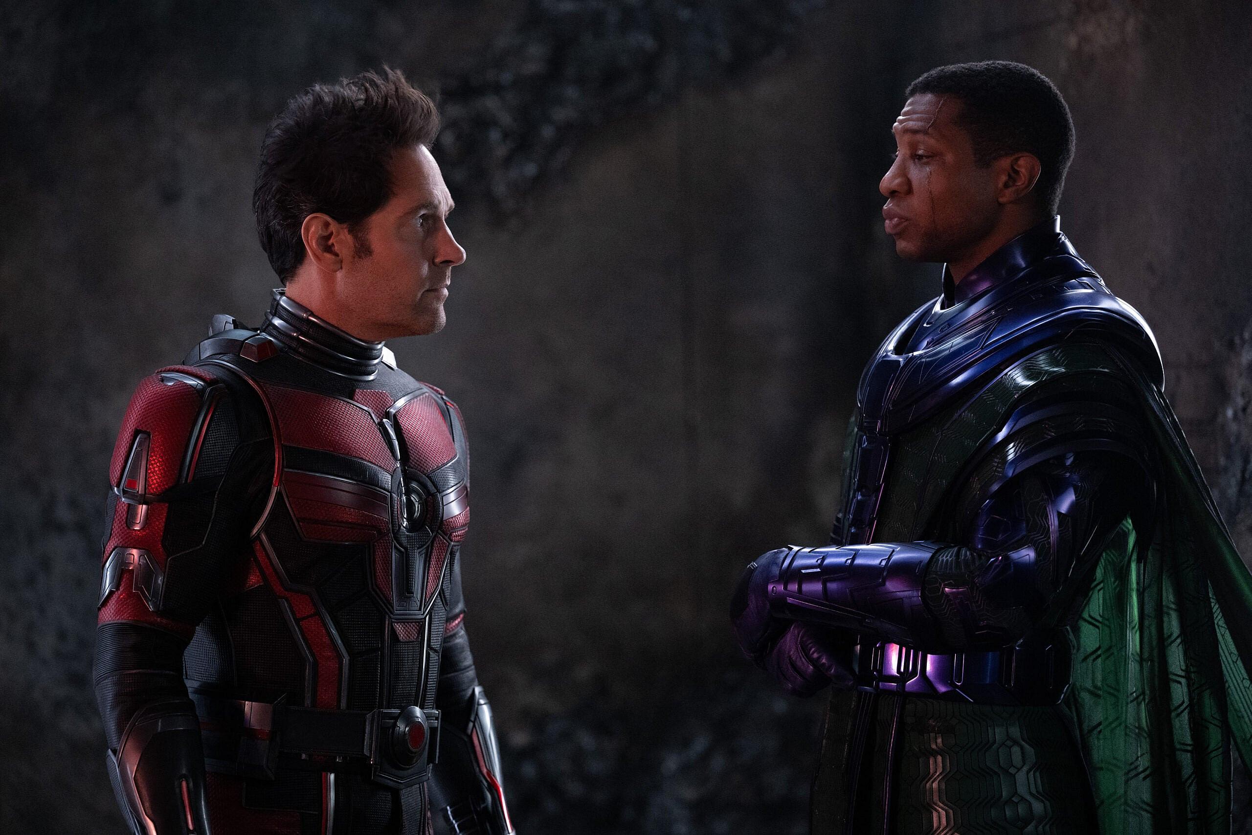 Paul Rudd as Ant-Man and Jonathan Majors as Kang in Ant-Man and the Wasp: Quantumania (2022), Marvel
