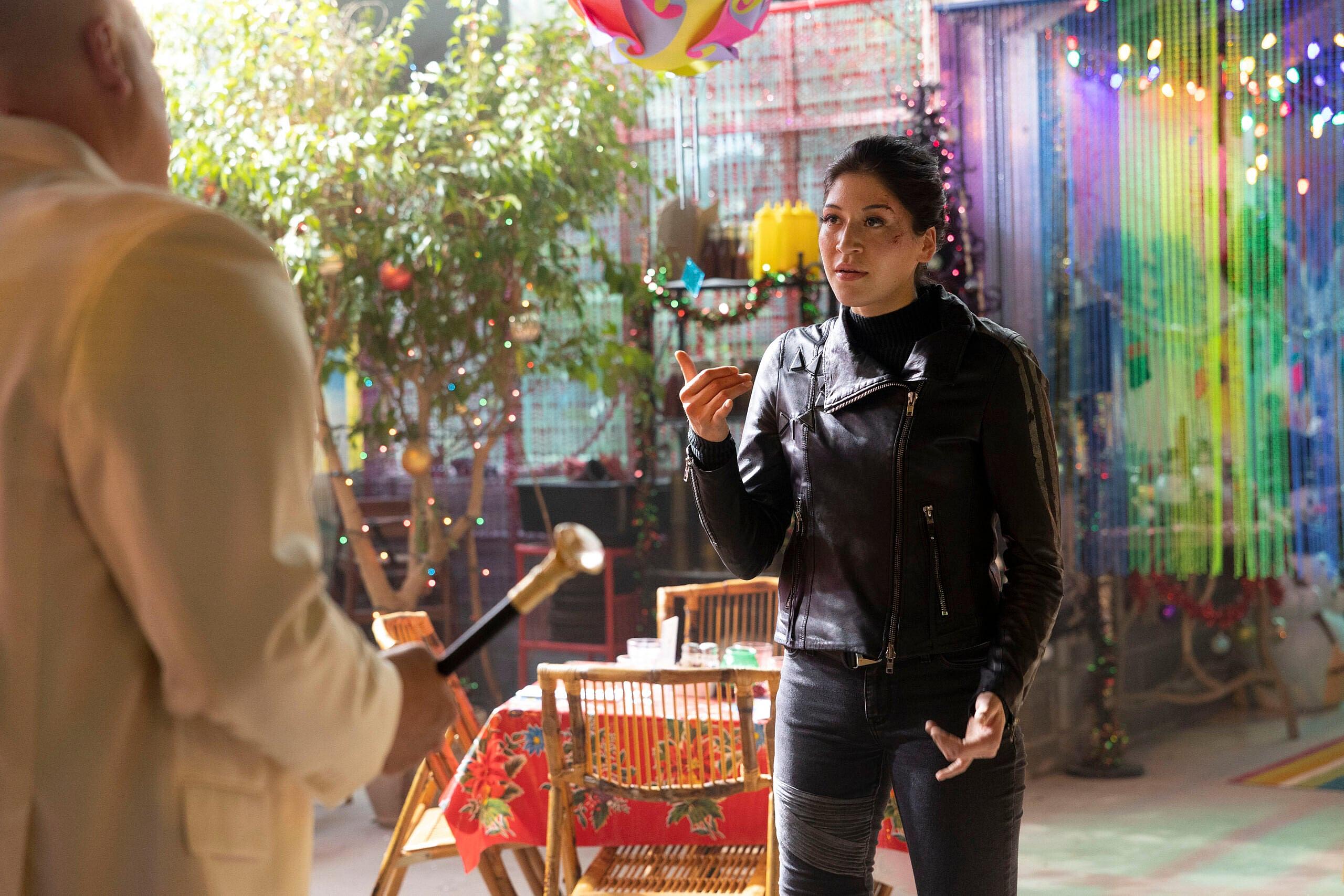 Vincent D'Onofrio as Kingpin and Alaqua Cox as Maya Lopez in Hawkeye, Marvel Studios