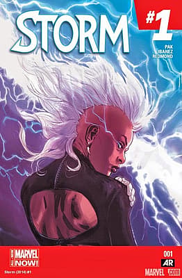Storm #1 Marvel comic book cover featuring character with white hair and lightning effects