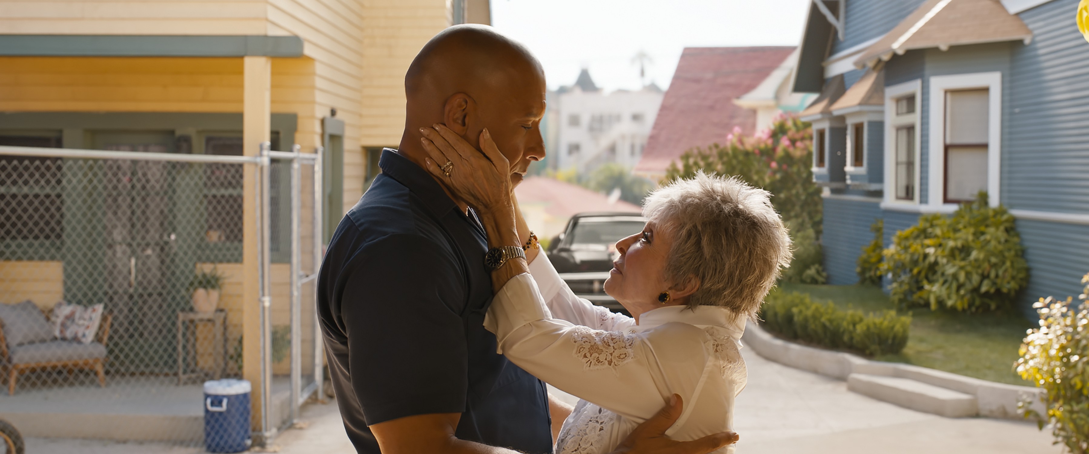 (from left) Dom (Vin Diesel) and Abuelita (Rita Moreno) in Fast X, directed by Louis Leterrier.