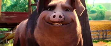 Napoleon (Seth Rogen) tries putting a happy spin on bad news in Animal Farm (2026), Angel Studios
