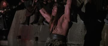 Here is your winner, Arnold Schwarzenegger, in Conan the Barbarian (1982), 20th Century Fox