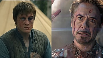 Ser Duncan the Tall (Peter Claffey) nursing a swolled eye in A Knight of the Seven Kingdoms S01E06, 2026, HBO: Tony Stark (Robert Downey Jr.) is Iron Man in Avengers: Endgame (2019), Marvel Studios