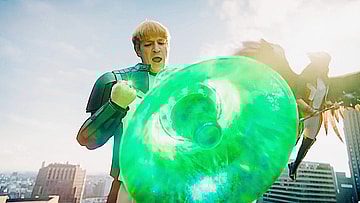 Guy Gardner (Nathan Fillion) has something to say to Metropolis in Superman (2025), DC Studios