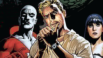 Deadman, Constantine, and Zatanna prepare for a confrontation with Felix Faust on Ryan Sook's cover to Justice League Dark Vol. 1 #9 