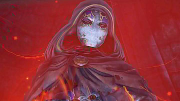 Jack of Blades (Johnathan Keeble) springs a trap on The Scarlet Robe (Ève Karpf) and The Hero of Oakvale (John Silke) in Fable Anniversary (2014), Lionhead Studios