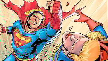 Superman clocks Homelander in DC K.O.: Boss Battle Vol. 1 #1 (2026), DC. Words by Jeremy Adams, art by Ronan Cliquet, Carmine Di Gianddomenico, Kieran McKeown, and Pablo M. Collar, and Hi-Fi.