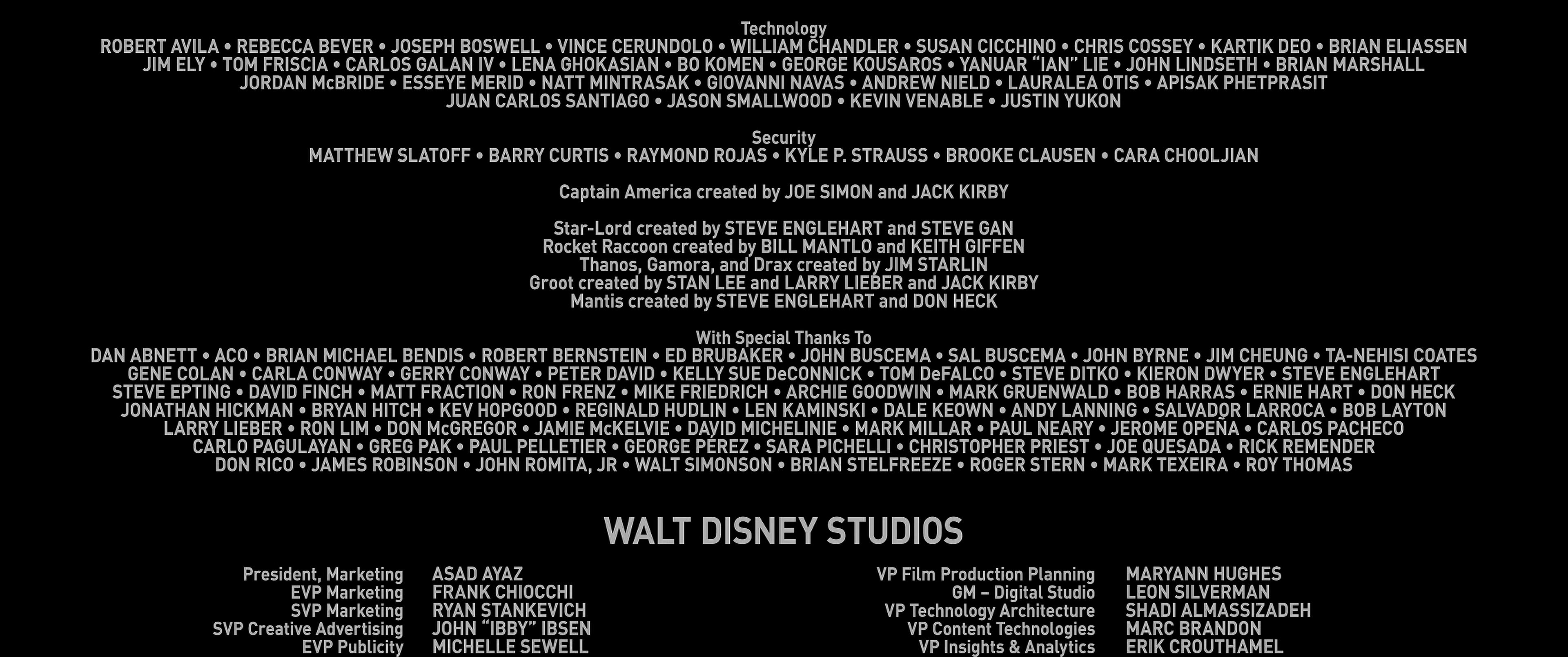Jim Starlin and Marvel creators credited in Avengers: Endgame (2019), Marvel Entertainment