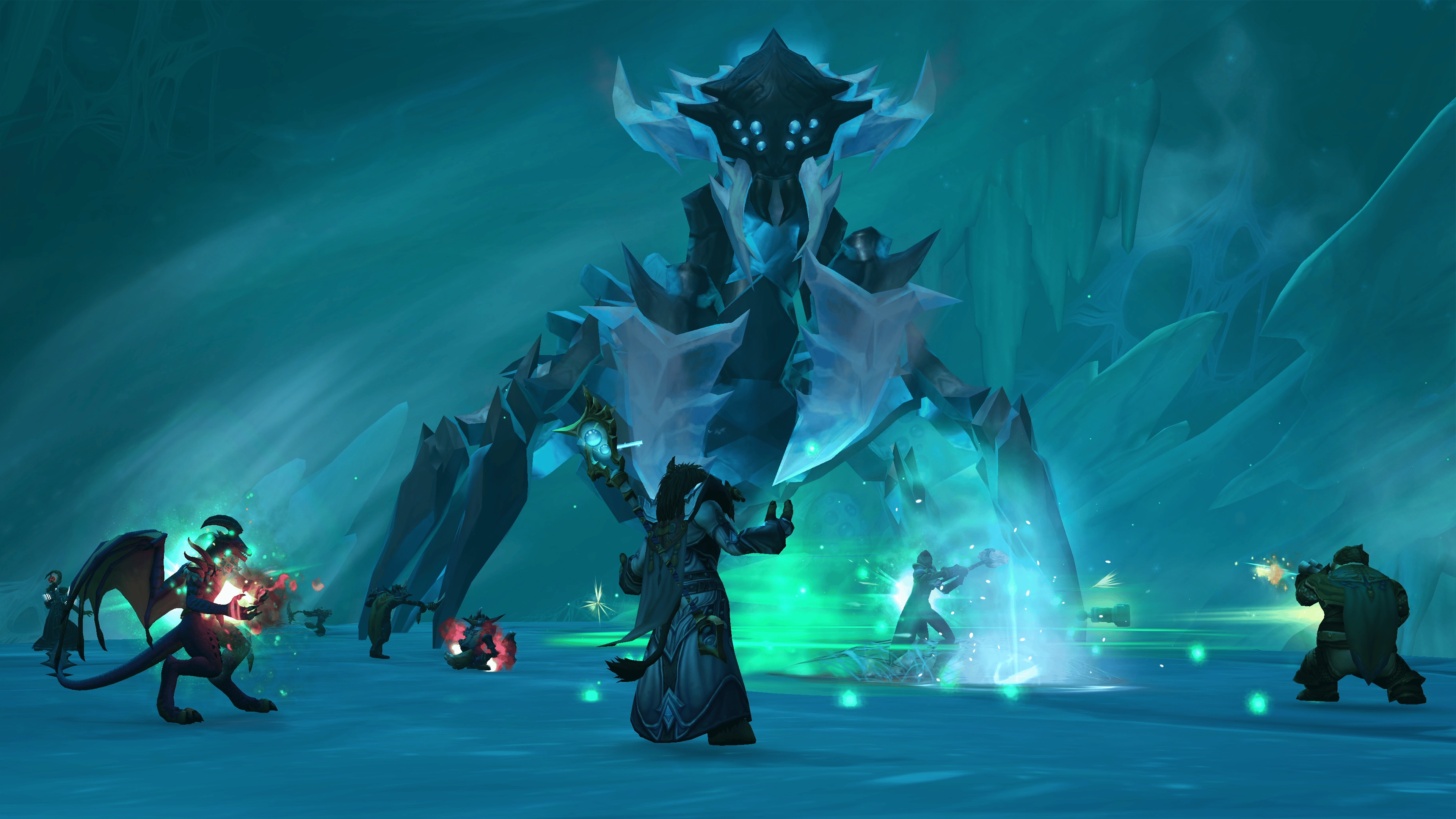 Players stare down Sennarth in the The Vault of the Incarnates via World of Warcraft: Dragonflight (2022), Blizzard Entertainment