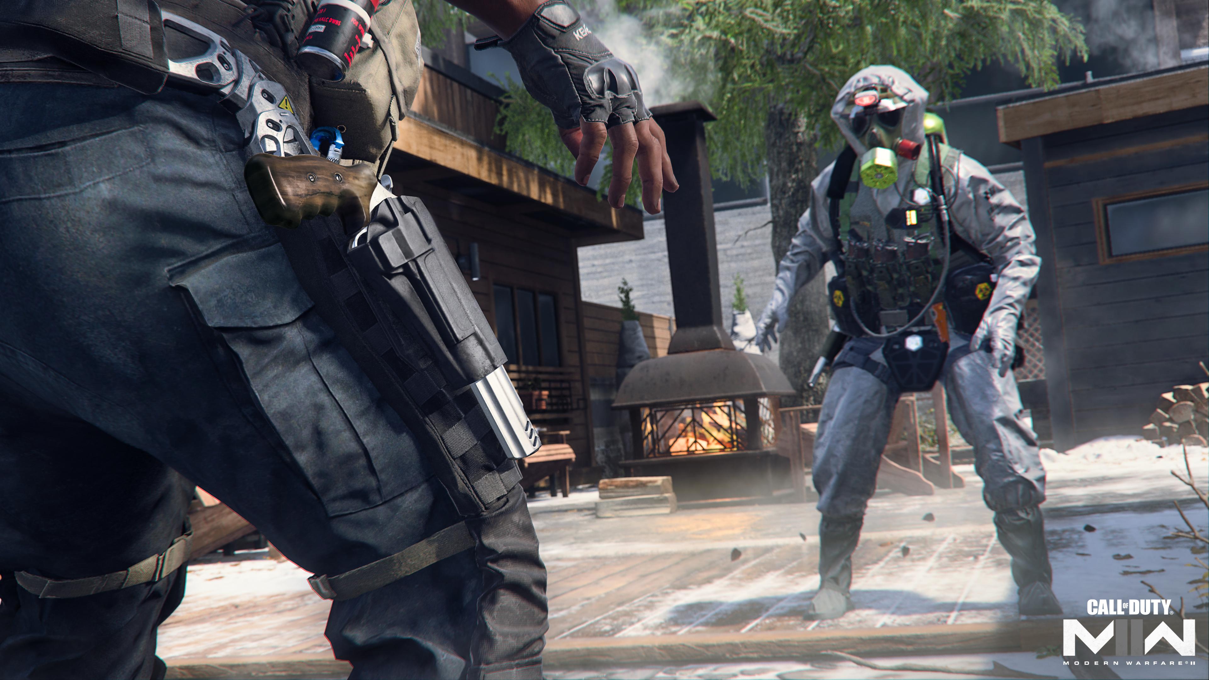 Players enter a stand-off in the One in the Chamber game mode via Call of Duty: Modern Warfare II (2022), Activision