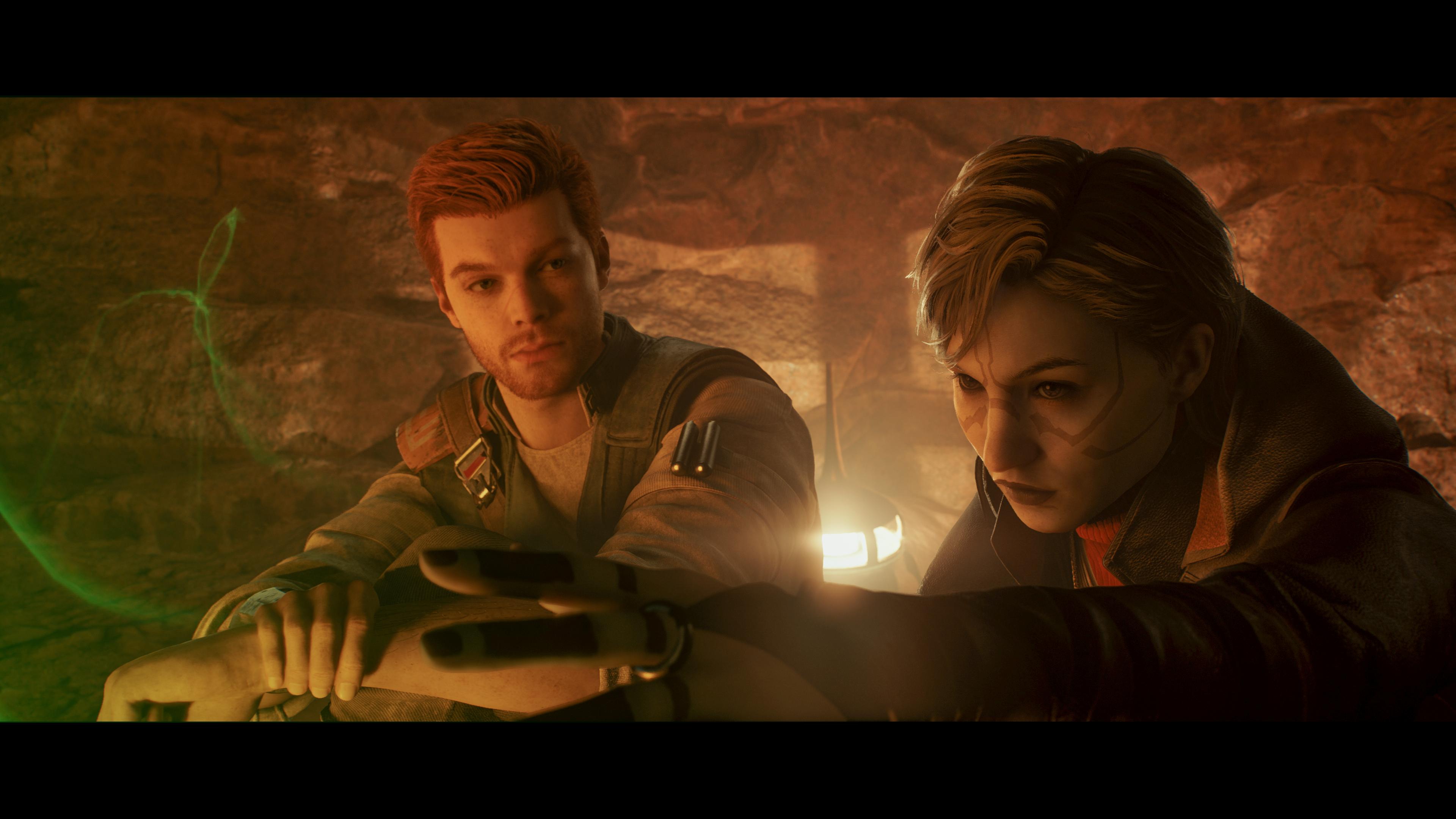 Merrin offers Cal cryptic advise by the fireside via Star Wars Jedi Survivor (2023), EA