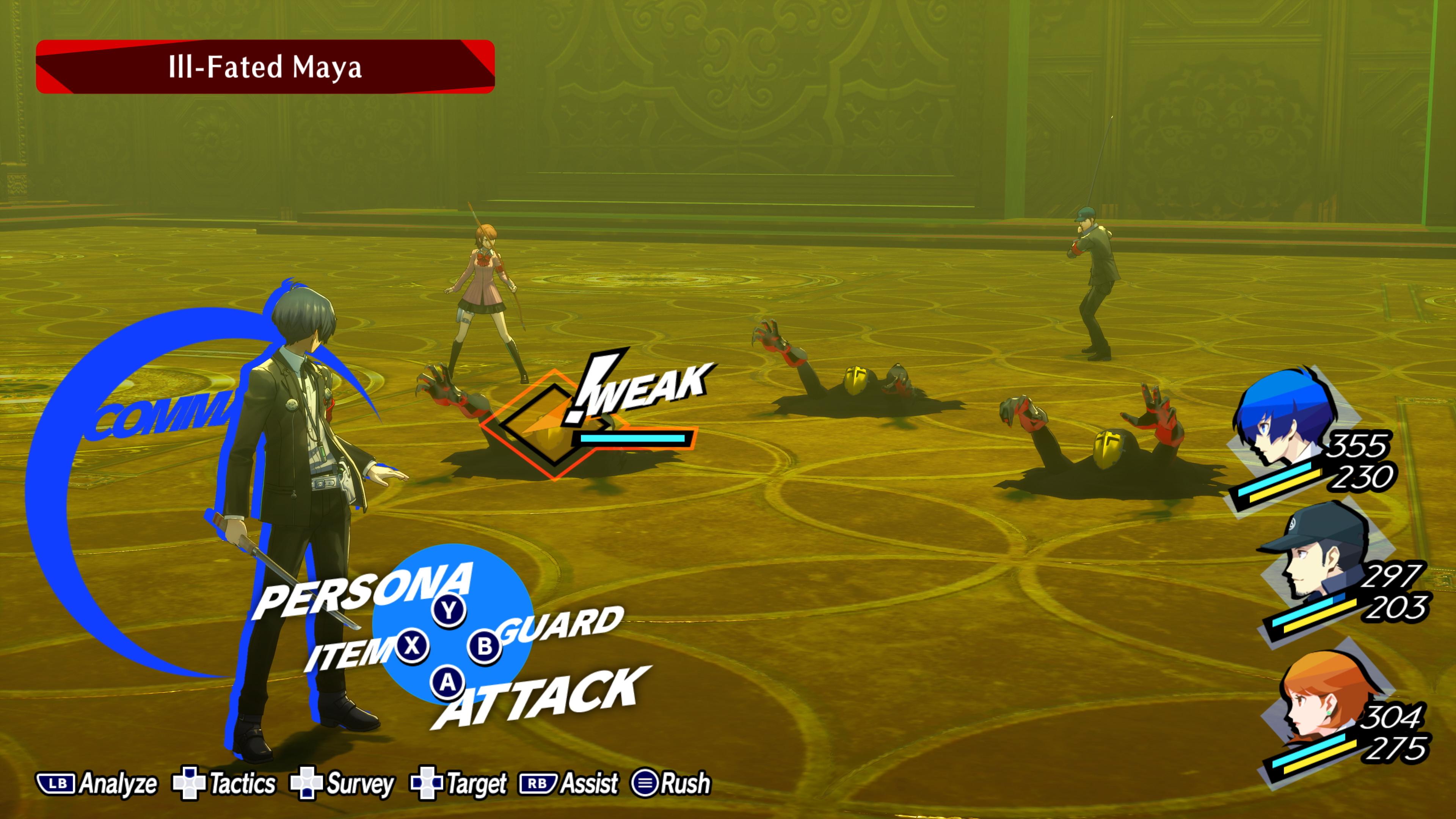 The gang fight Ill-Fated Maya in Persona 3 Reload (2024), Atlus USA