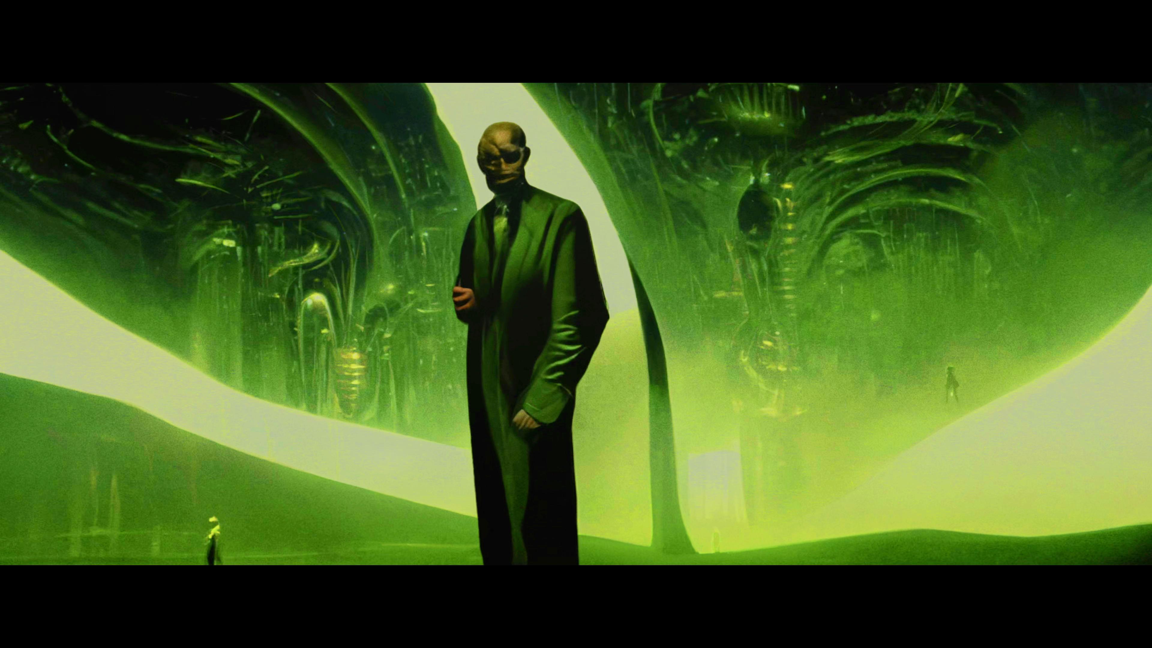 Nick Fury (Samuel L. Jackson) as he appears in the AI-generated intro to Secret Invasion (2023), Marvel Entertainment