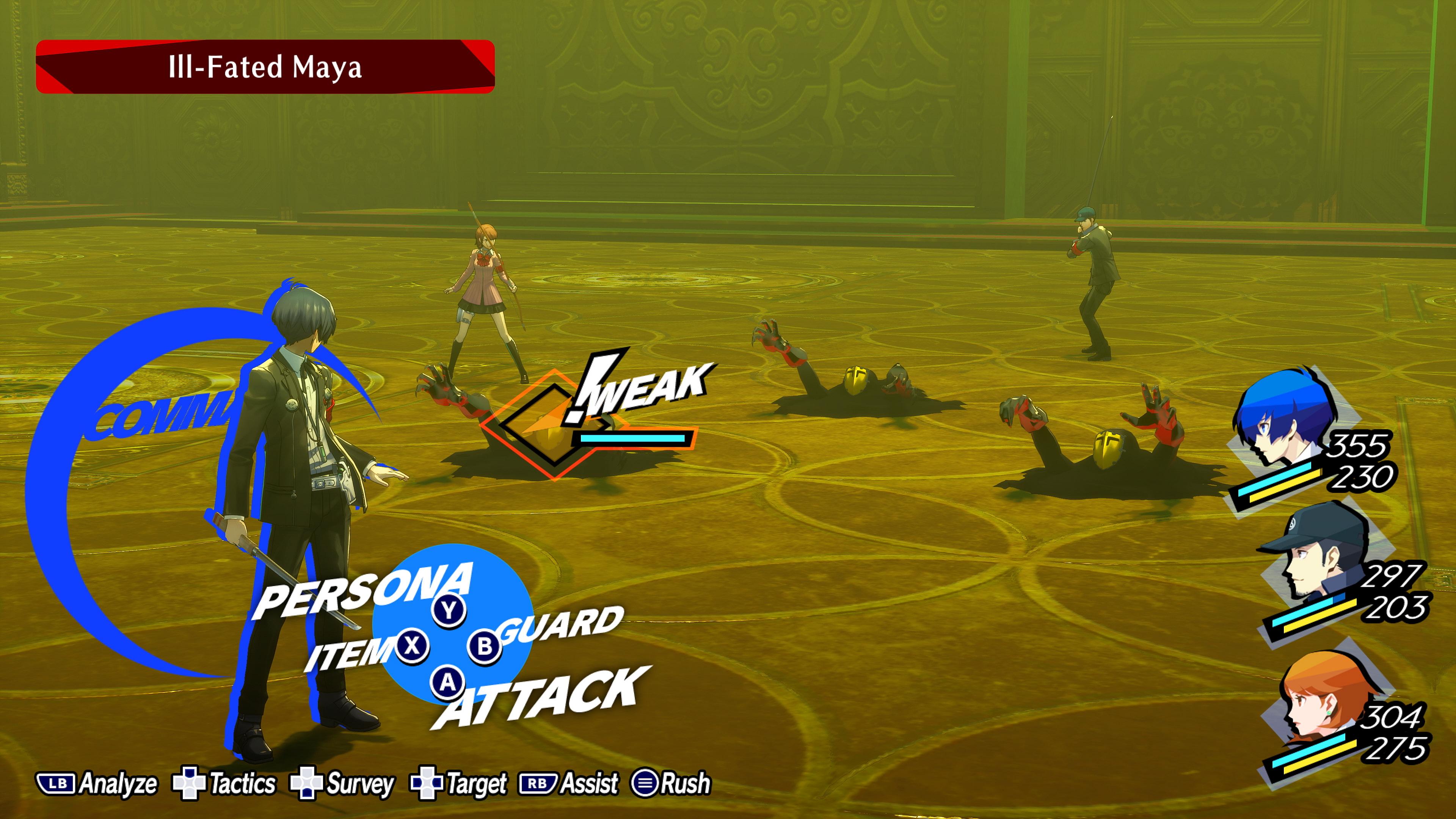 The gang fight Ill-Fated Maya in Persona 3 Reload (2024), Atlus USA
