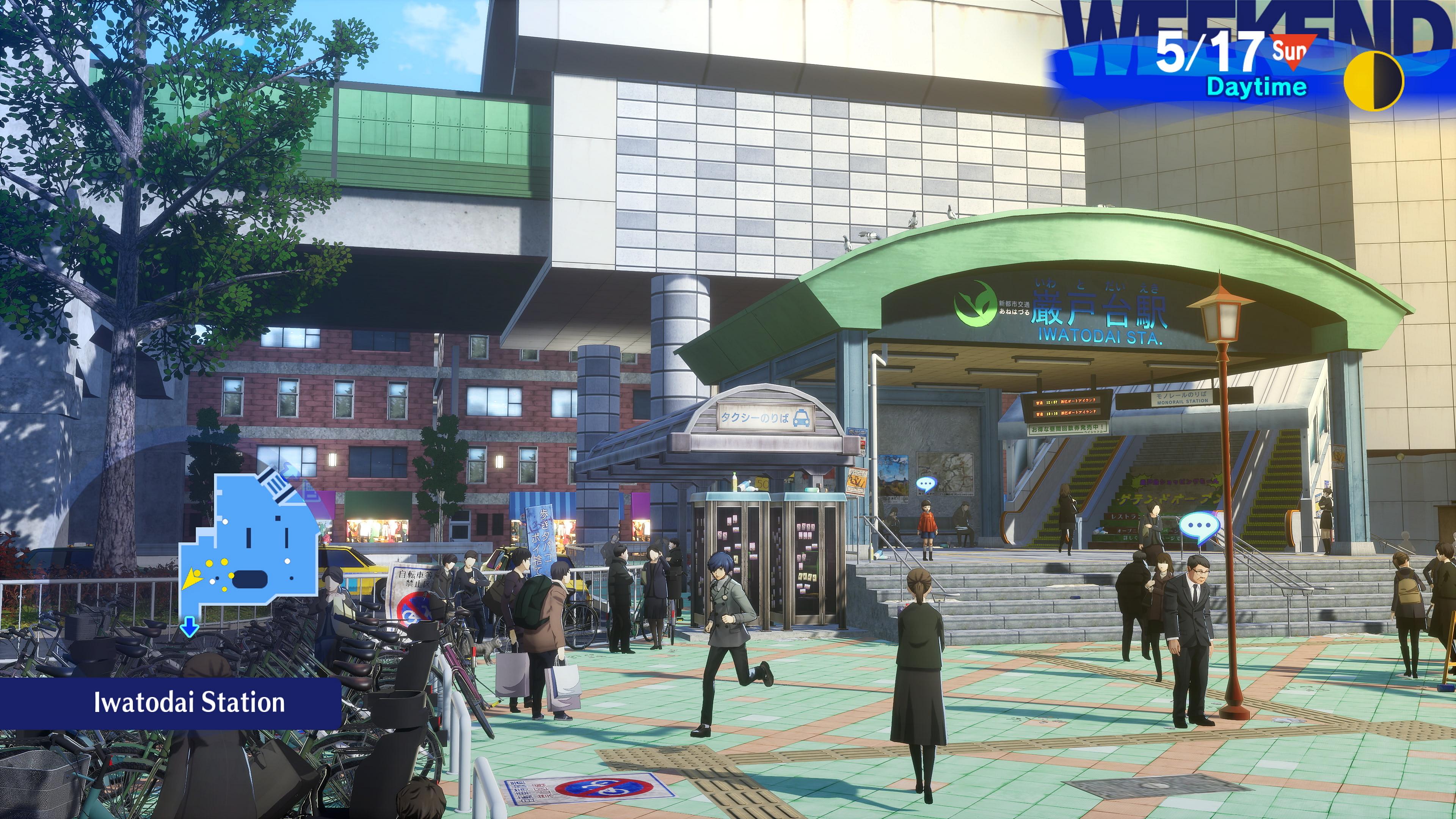 The protagonist walks through Iwatodai Station in Persona 3 Reload (2024), Atlus USA