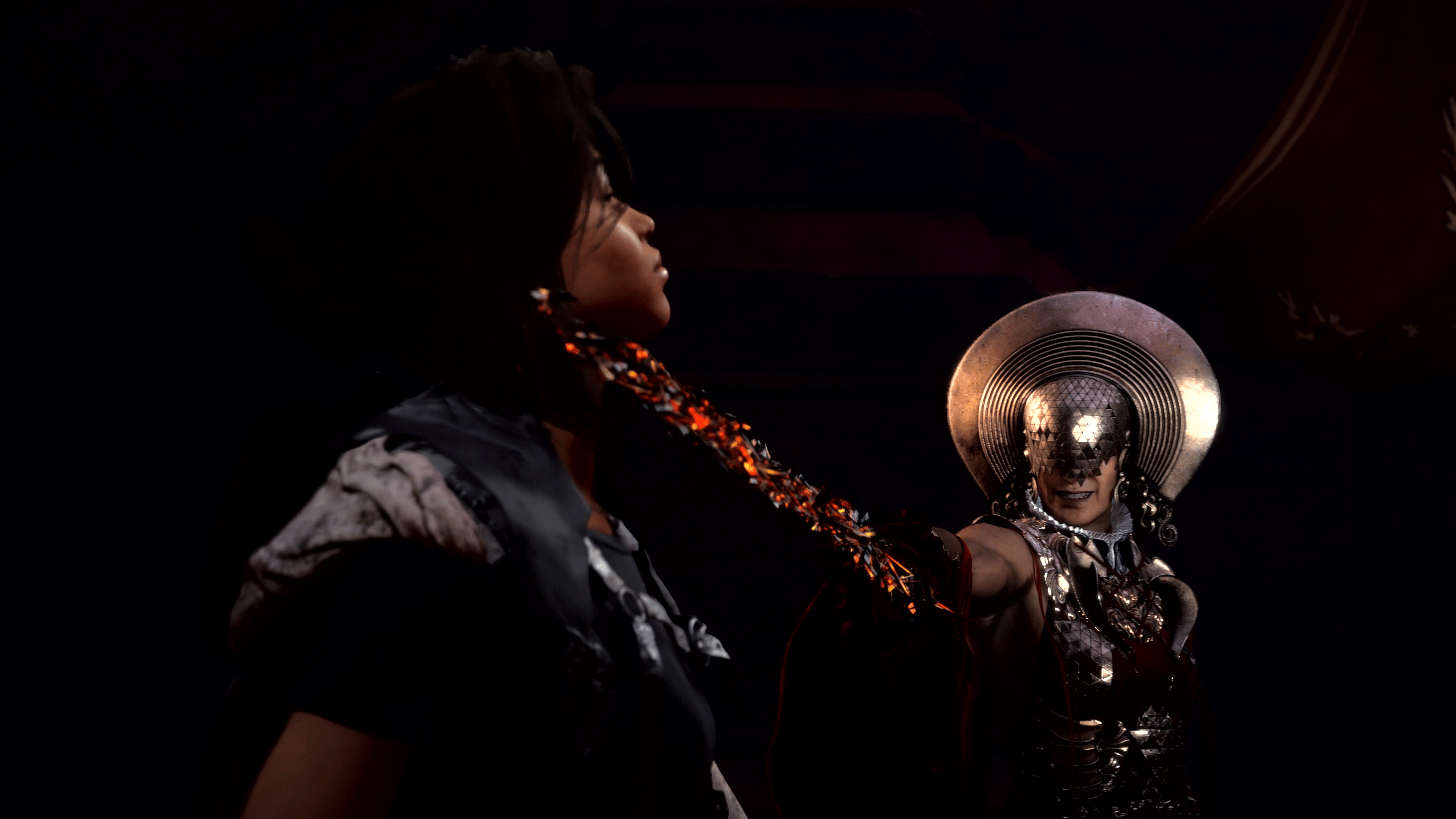 Freya (Ella Balinska) finds herself at the mercy of the Tantas in Forspoken (2023), Square Enix