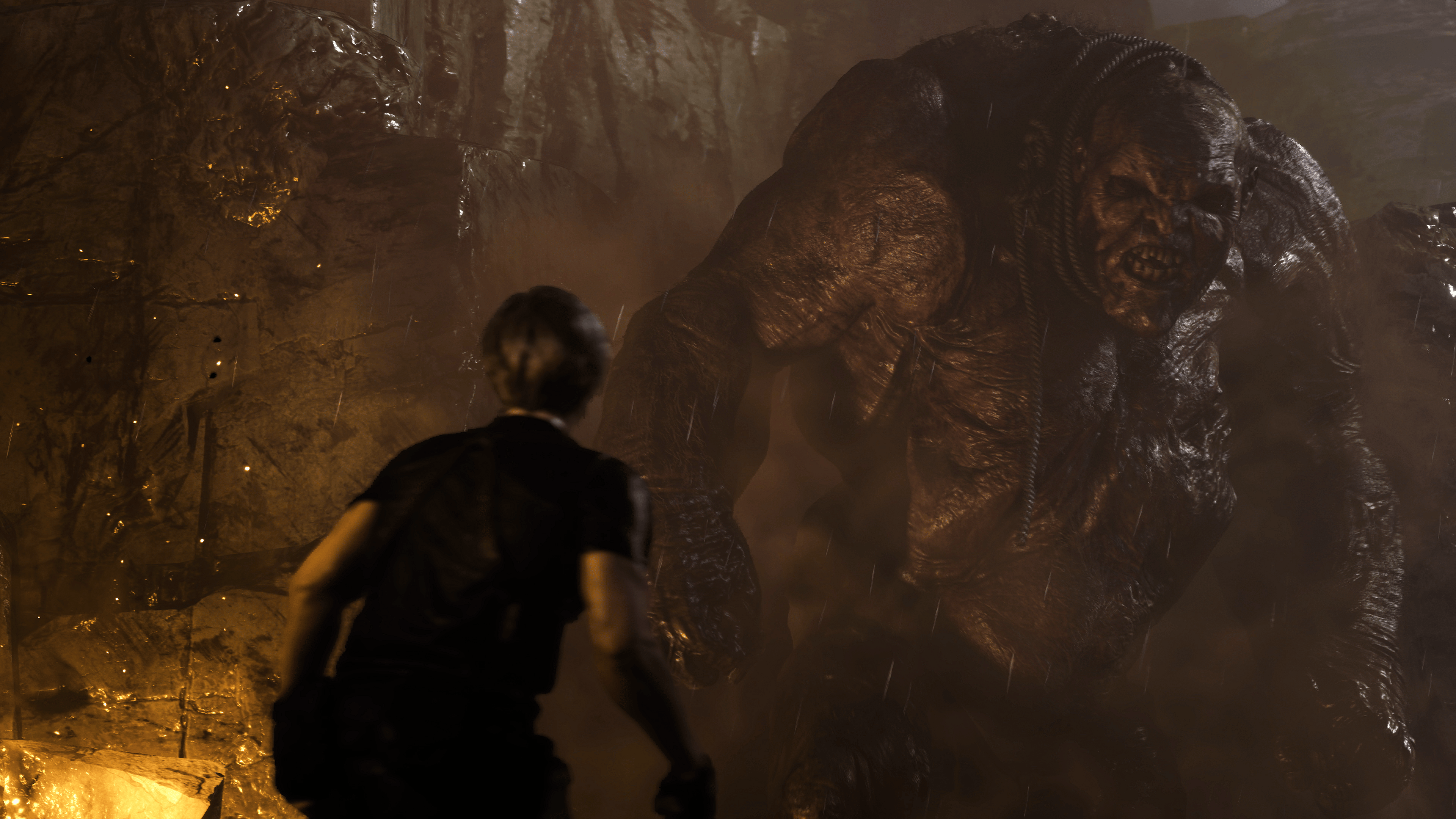 Leon Kennedy (Nick Apostolides) faces down El Gigante via Resident Evil 4 (2023), Capcom