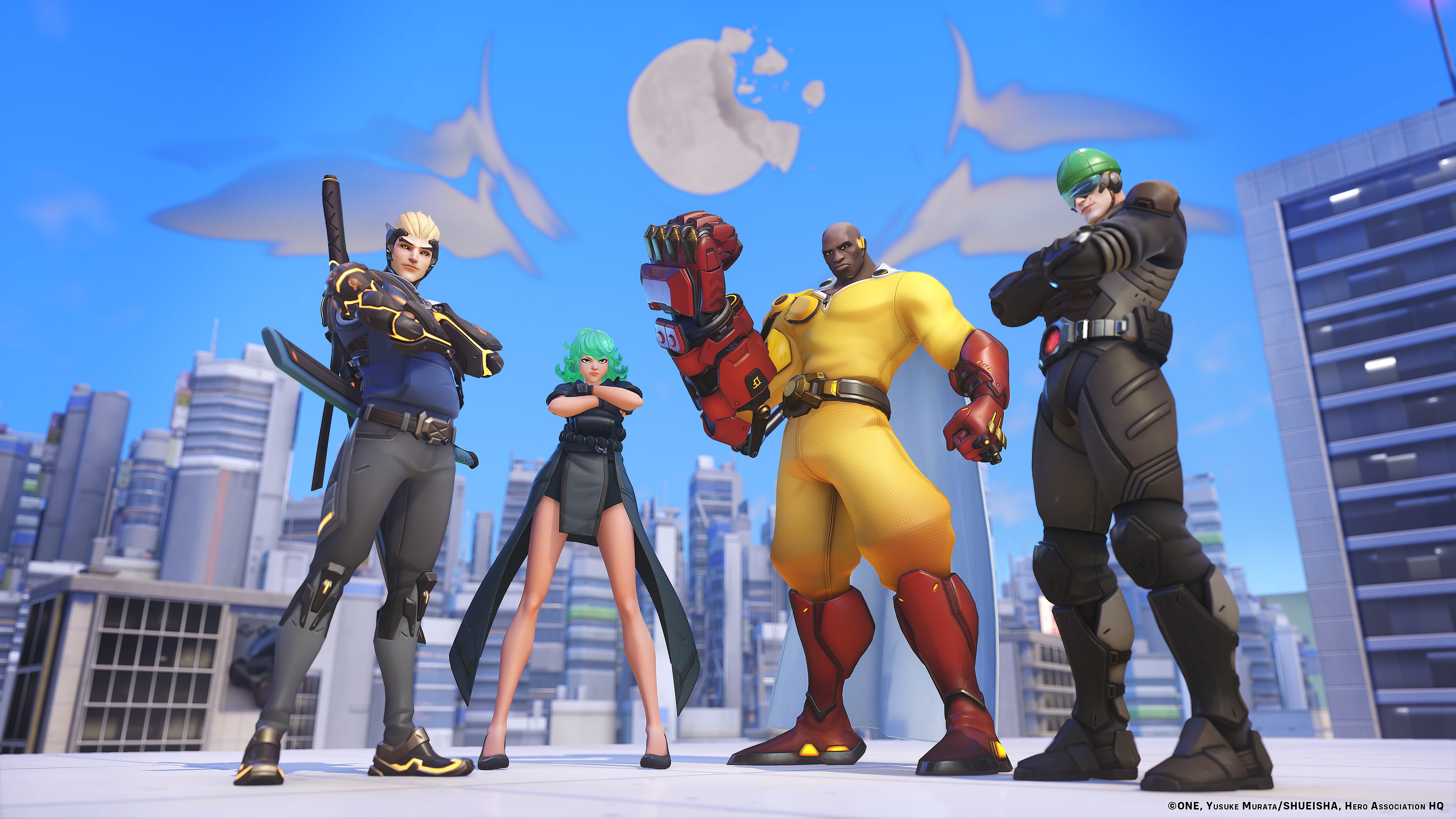 Genji, Kiriko, Doomfist, and Soldier 76 show off their new 'One-Punch Man' collab costumes in Overwatch 2 (2022), Activision Blizzard