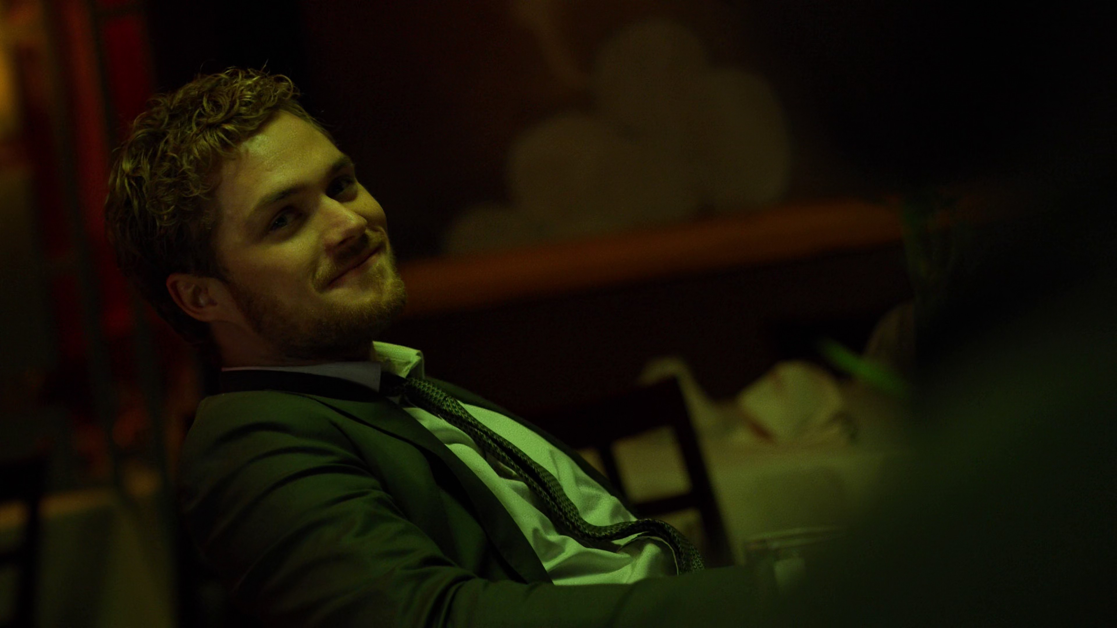 Danny Rand (Finn Jones) shares a meal with Luke Cage (Mike Colter) in Marvel's The Defenders Season 1 Episode 4 "Royal Dragon" (2017), Marvel Entertainment