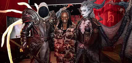 Demons present Whoopi Golberg with 'Key to Hell' at cannabis event