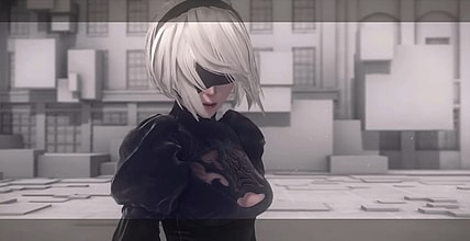 2B (Yui Ishikawa) emerges victorious against Adam (Daisuke Namikawa) in NieR: Automata (201), PlatinumGames