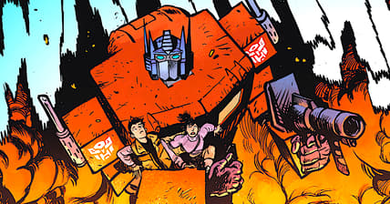 Transformers Issue #1 (2023), Skybound Entertainment. Words by Daniel Warren Johnson. Art by Daniel Warren Johnson and Mike Spicer.