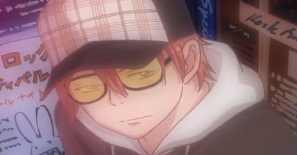 Atsushi Otani (Howard Wang) attempts to hide his tears in the rain in Lovely Complex OP 2 "Hey! Say!" (2007), Toei Animation