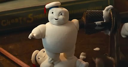A group of mischievous Mini-Pufts playing with a pencil sharpener in Ghostbusters: Frozen Empire (2024), Sony Pictures Entertainment