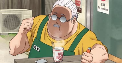 Taro Sakamoto (Tomokazu Sugita) shows off his cooking skills in Sakamoto Days (2025), TMS Entertainment