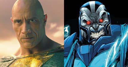 Black Adam (Dwayne Johnson) accepts his position as Kandaq's champion in Black Adam (2022), Warner Bros. Pictures / Apocalypse unleashes his wrath on Gerardo Sandoval and Rachelle Rosenberg's cover to Age of X-Man: Apocalypse & the X-Tracts Vol. 1 #5 (2019), Marvel Comics