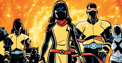 Ms. Marvel struts her stuff alongside the X-Men on Chris Samnee's homage variant cover to Ms. Marvel: The First Mutant Vol. 1 #1 (2023), Marvel Comics
