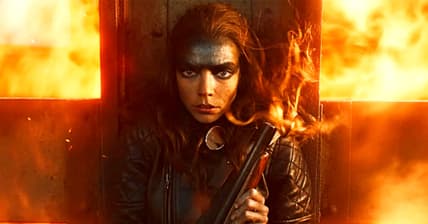 Furiosa (Anya Taylor-Joy) takes cover in Furiosa: A Mad Max Saga (2024), Warner Bros. Pictures