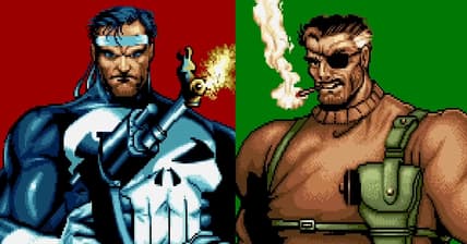 Frank Castle and Nick Fury gear up in The Punisher (1993), Capcom