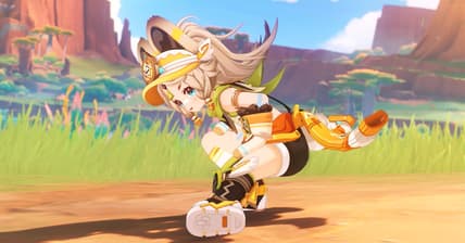 Kachina (Kubo Yurika) stretches in Genshin Impact (2020), miHoYo