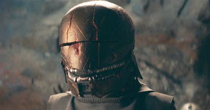 Osha (Amandla Stenberg) dons Qimir's (Manny Jacinto) helmet in The Acolyte Season 1 Episode 6 'Teach/Corrupt' (2024), Disney