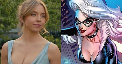 Bea (Sydney Sweeney) reluctantly attends her sister Halle's (Hadley Robinson) wedding in Anyone but You (2023), Sony Pictures / Black Cat catches a ride atop a moving taxi on J. Scott Campbell's cover to Mary-Jane & Black Cat Vol. 1 #3 (2023), Marvel Comics