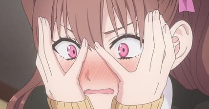 Mikari Tachibana (Akari Kito) is shocked at the lack of fabric used for her cosplay in 2.5 Dimensional Seduction Episode 3 "Lili × Miri" (2024), JC Staff