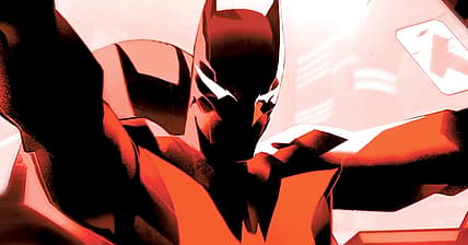 Terry McGinnis pushes Batwing on Simone Di Meo's variant cover to Batman Beyond: Neo-Year Vol. 1 #1