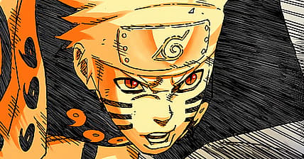 Naruto embraces Nine-Tailed Fox Form fighting Tobi in Naruto Chapter 597 (2012), Shueisha