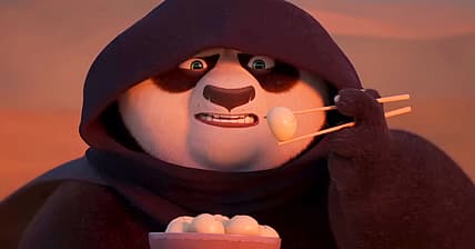 Po stands ready to accept his destiny as Muad'Dib in Kung Fu Panda 4 (2024), DreamWorks