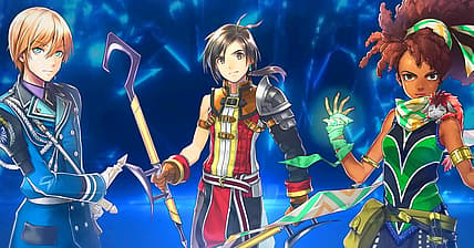 Seign, Nowa, and Marisa stand ready in Eiyuden Chronicles: Hundred Heroes (2024)