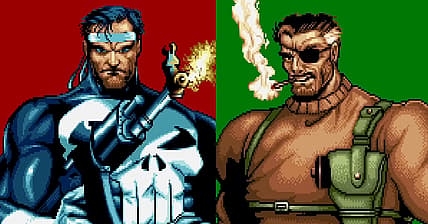 Frank Castle and Nick Fury gear up in The Punisher (1993), Capcom