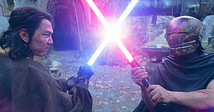 Master Sol and Qimir cross blades in The Acolyte Season 1 Episode 8 (2024), Disney
