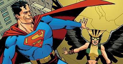Superman welcomes Hawkgirl to Metropolis on cover of Hawkgirl Vol. 1 #64 "Queen of Darkness"