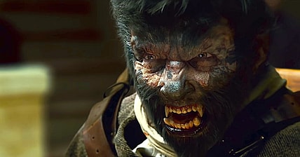 Lawrence Talbot (Benicio Del Toro) transforms into a werewolf in The Wolfman (2010), Universal Pictures