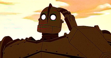 The robot turns out to be simple and friendly in The Iron Giant (1999), Warner Bros. Pictures