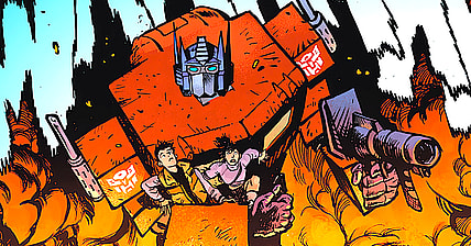 Transformers Issue #1 (2023), Skybound Entertainment. Words by Daniel Warren Johnson. Art by Daniel Warren Johnson and Mike Spicer.