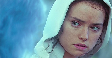 Rey (Daisy Ridley) turns to Luke (Mark Hamill) for advice in Star Wars: Episode IX - The Rise of Skywalker (2019), Disney