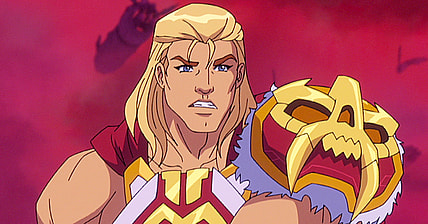 He-Man (Chris Wood) readies himself to take on the newly-revived Skeletor (Mark Hamill) in Masters of the Universe: Revolution. Cr. COURTESY OF NETFLIX © 2024