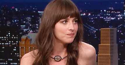 Dakota Johnson talks 'Madame Web' during an appearance on The Tonight Show With Jimmy Fallon (2024), NBC
